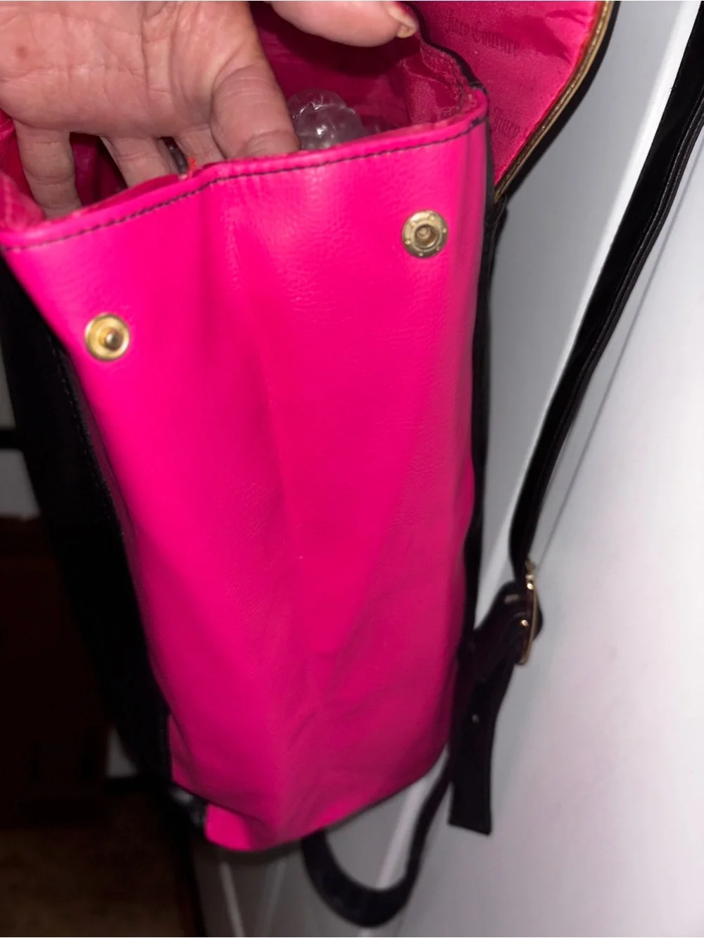 Juicy Couture Black & Hot Pink Backpack w/Gold Hardware adjustable straps nwot